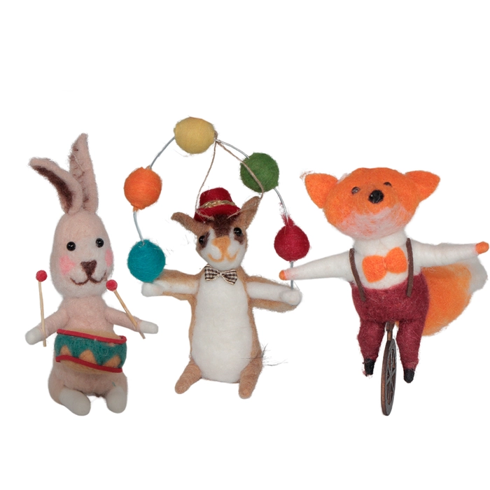 Jogo 3 animais circo 16x10x10cm