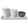 Kit higiene granilite cinza 12x30x15cm