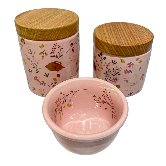 Kit higiene afeto rosa dourado 11x9x9cm