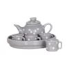Jogo de chá cinza 20x18x18cm