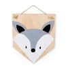 Quadro banderola raposa 30x25x1cm