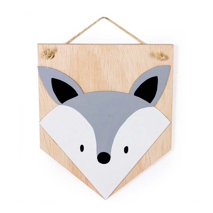 Quadro banderola raposa 30x25x1cm