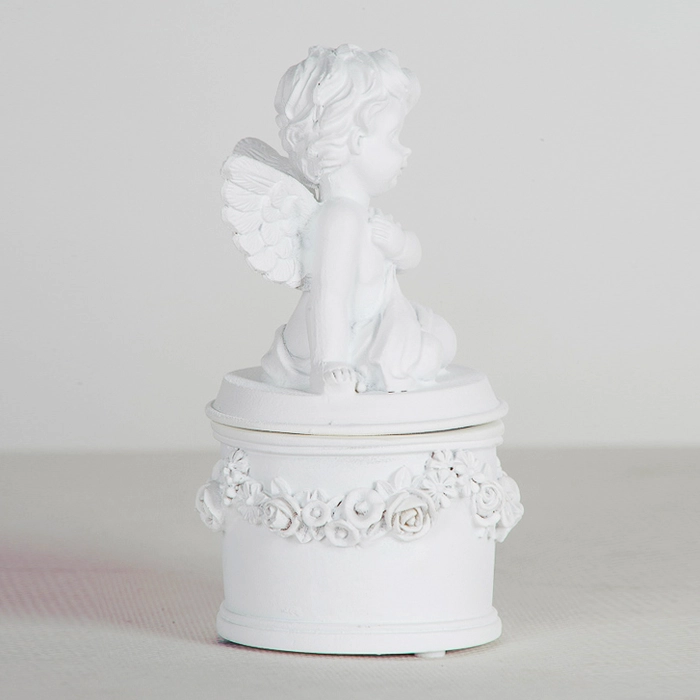 Alternative view of Porta-terço anjo resina 11x6x6cm