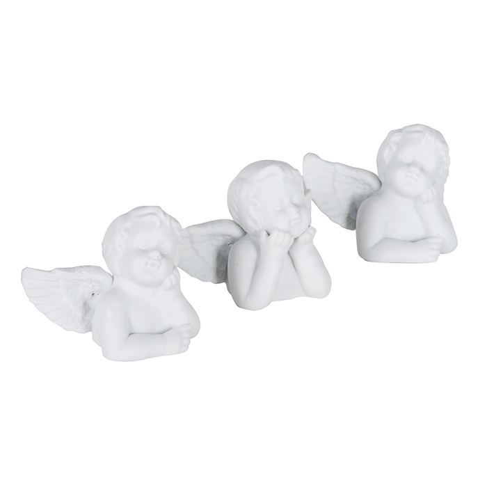Alternative view of Jogo 3 anjos porcelana 7x29x5cm