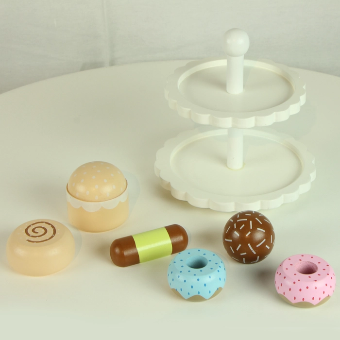 Alternative view of Jogo donuts madeira 16x15x15cm