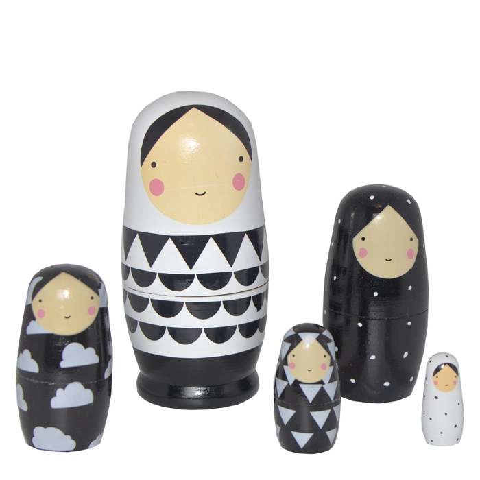 Jogo 5 matrioshkas p&b 14