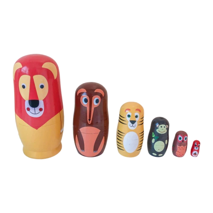 Alternative view of Jogo 6 matryoshkas floresta 15x7x7cm