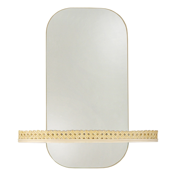 Espelho com prateleira natural 56x46x13cm