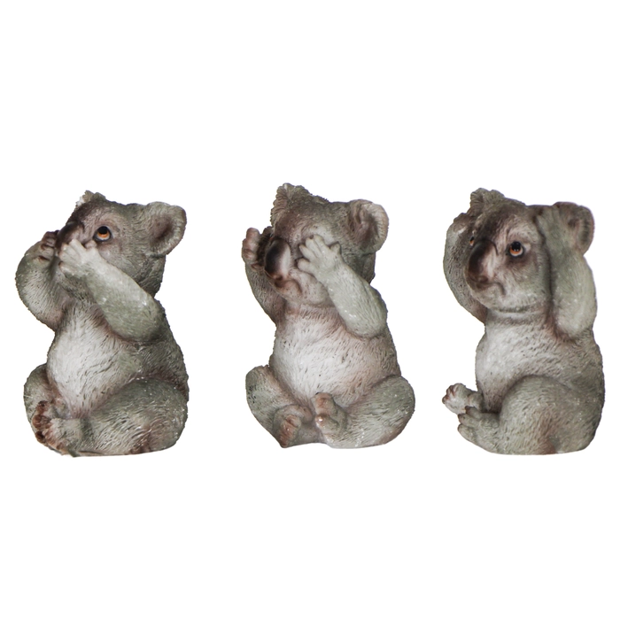 Alternative view of Jogo 3 esculturas coala 8x5x5cm