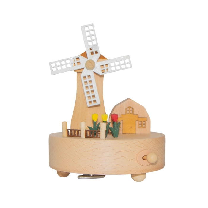Caixa de música moinho 14x11x11cm