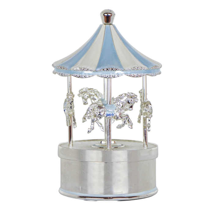 Alternative view of Carrossel prata azul 13x8x8cm