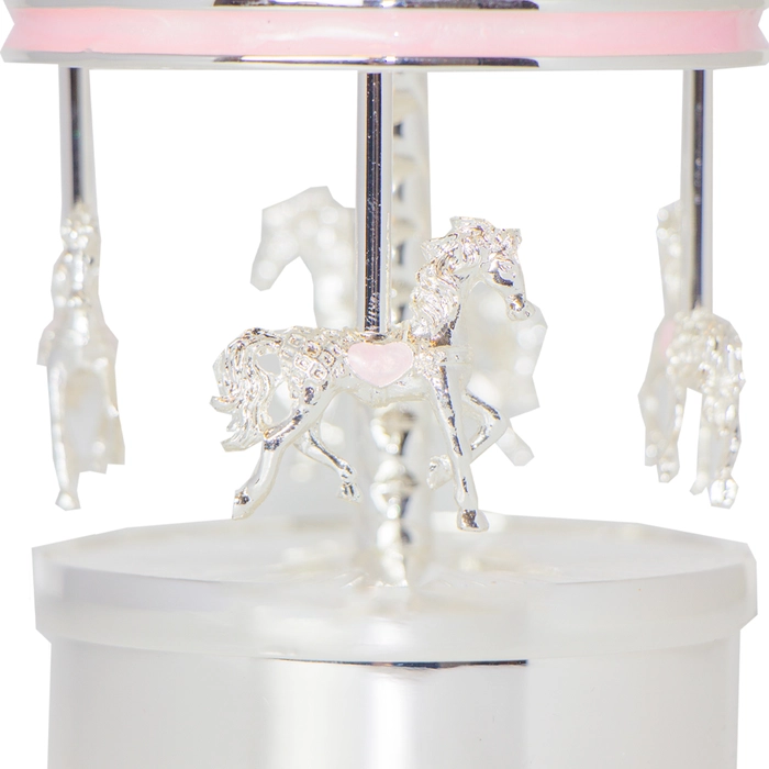 Alternative view of Carrossel prata rosa 13x8x8cm