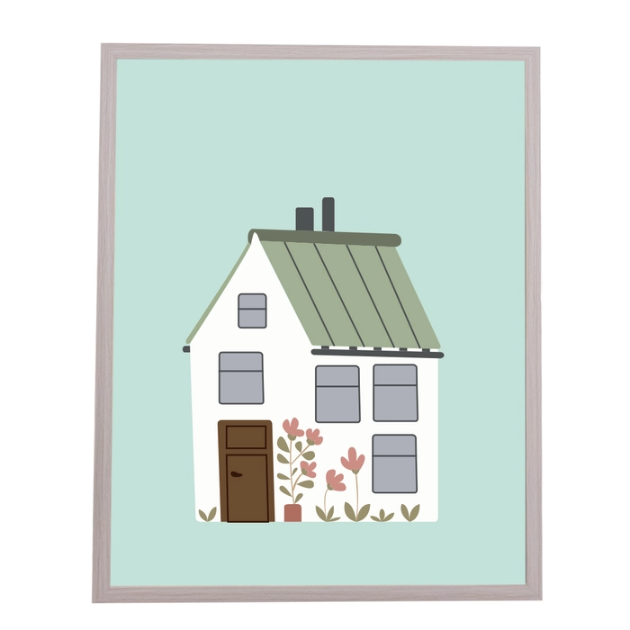 Quadro casinha telhado bege 42