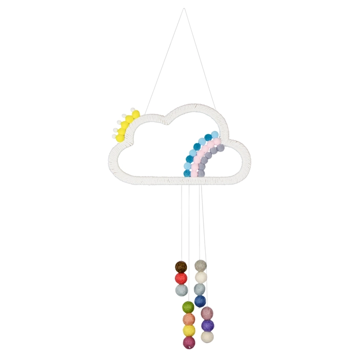 Alternative view of Adorno nuvem pompom branco 57x26x2cm