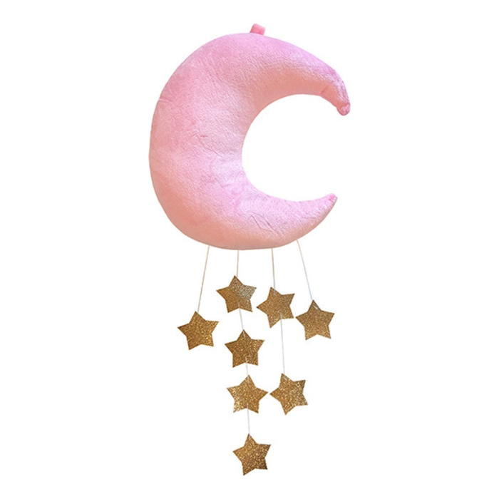 Móbile lua rosa dourado 62x23x5cm
