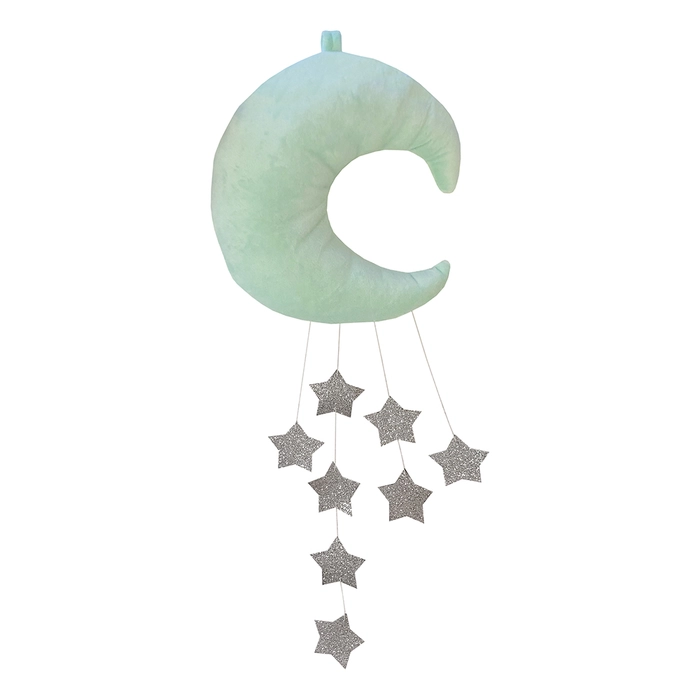 Móbile lua verde prata 62x23x5cm