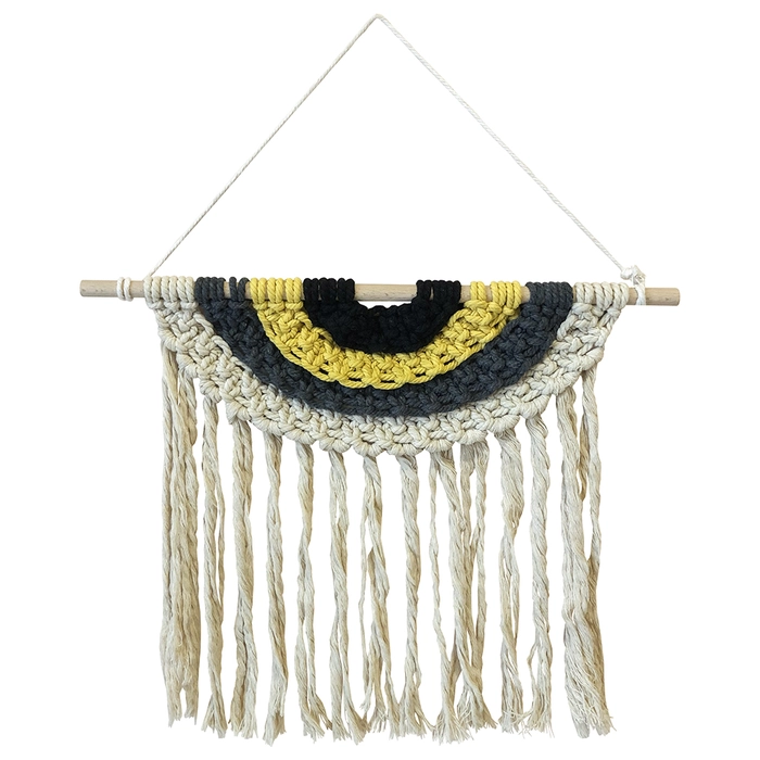 Decoração parede crochê bege 48x40x1cm