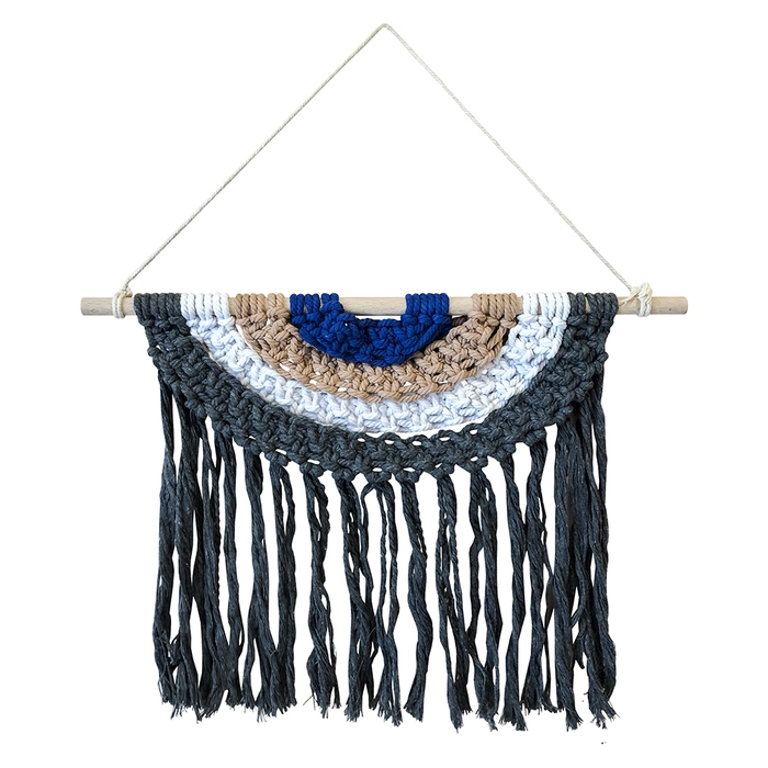 Decoração parede crochê cinza 48x40x1cm