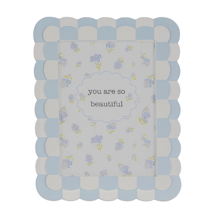 Porta-retrato ondinhas azul 23x18x1