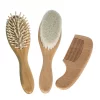 Jogo pente escova bambu 18