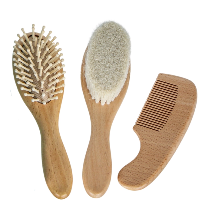 Jogo pente escova bambu 18