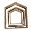 Jogo 3 nichos casinha 35x30x11cm