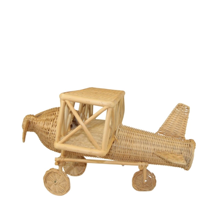 Avião decorativo rattan 31x50x54cm