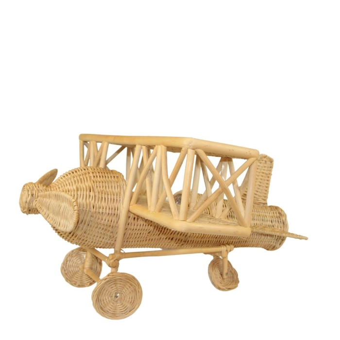 Alternative view of Avião decorativo rattan 31x50x54cm