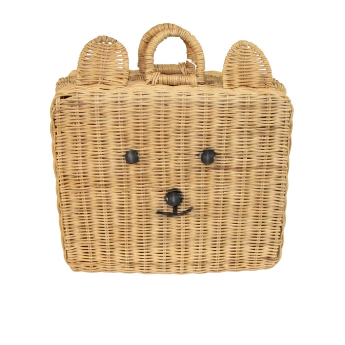 Maleta ursinho rattan 34x30x14cm