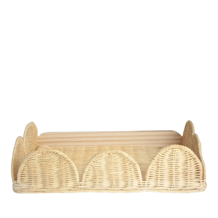 Alternative view of Bandeja ondulada rattan 10x40x25cm