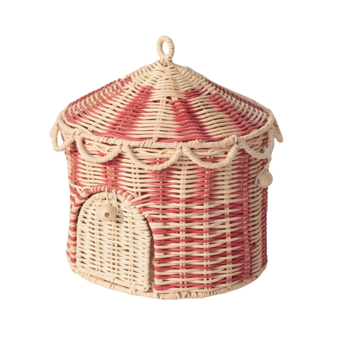 Alternative view of Cesto circo rattan pintado 26x23x23cm