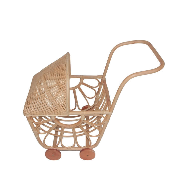 Alternative view of Carrinho de boneca rattan 64x38x69cm