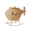 Escultura helicóptero rattan 36x24x46cm
