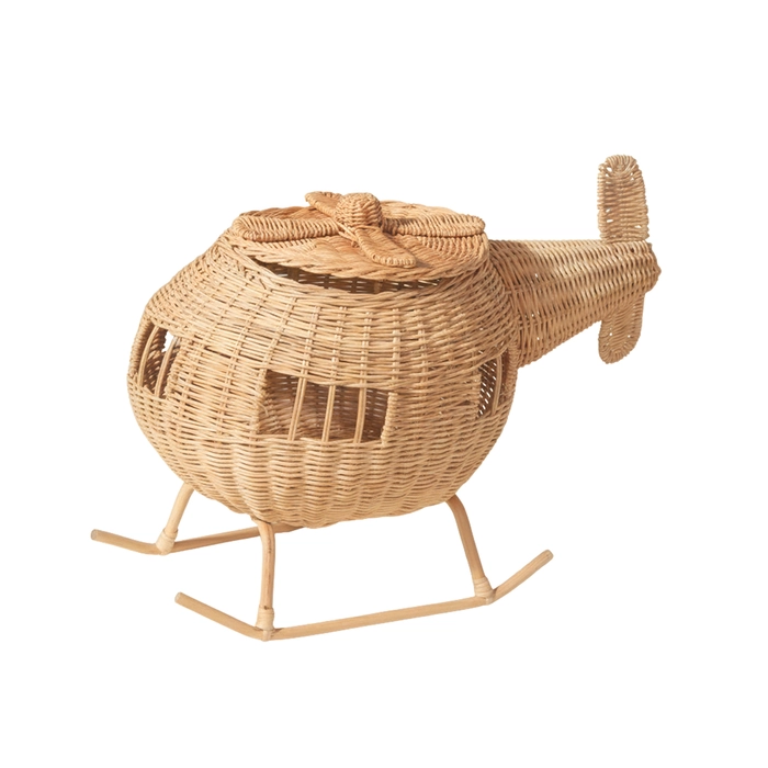 Alternative view of Escultura helicóptero rattan 36x24x46cm