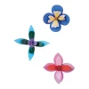 Jogo 3 flores parede cobalt 19