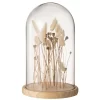 Escultura folhas secas na redoma 37x21x21cm
