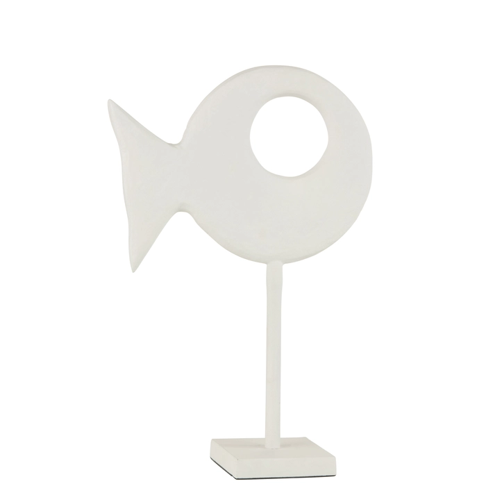 Escultura peixe em alumínio 39x26x10cm