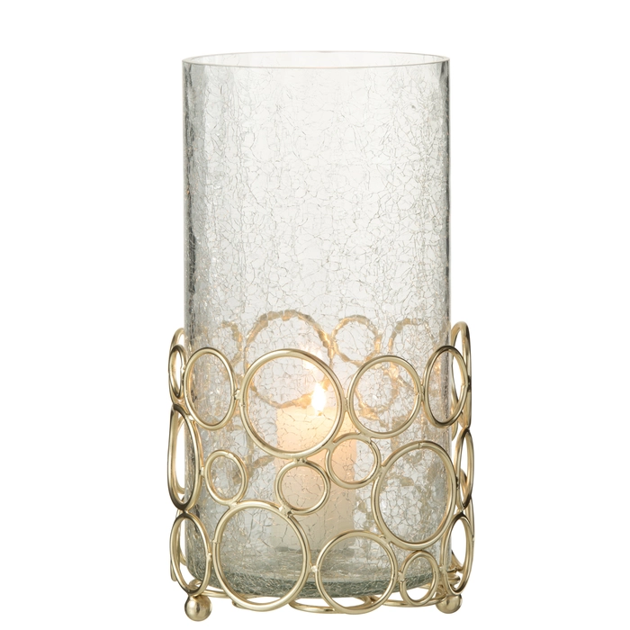 Vaso Kyve em vidro com suporte em metal 32x15x15cm - Imagem 2