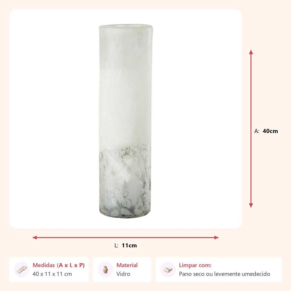 Vaso scavo em vidro 40x11x11cm - Imagem 2