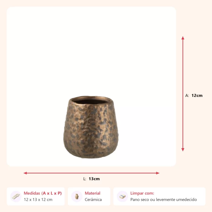 Cachepot dot cobre 12x13x12cm - Imagem 2