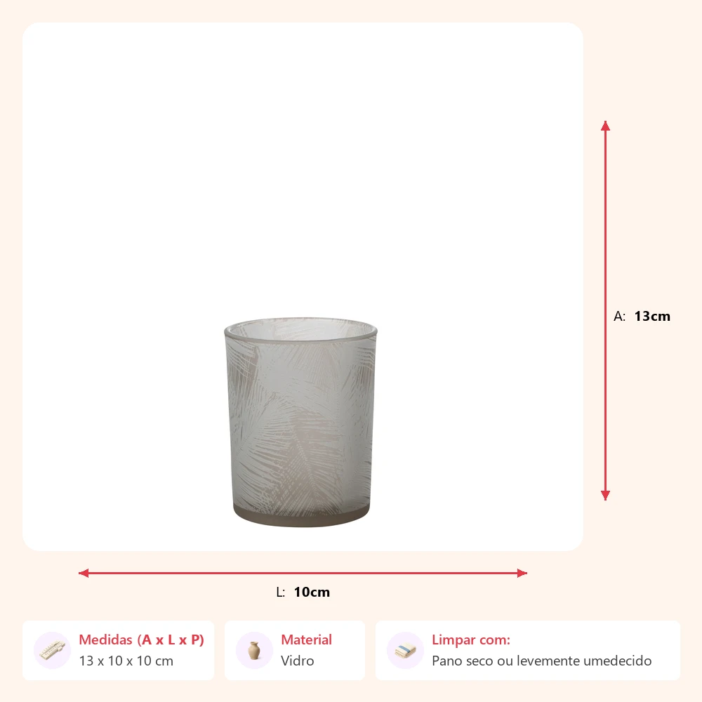 Castical folhas em vidro 13x10x10cm - Imagem 2