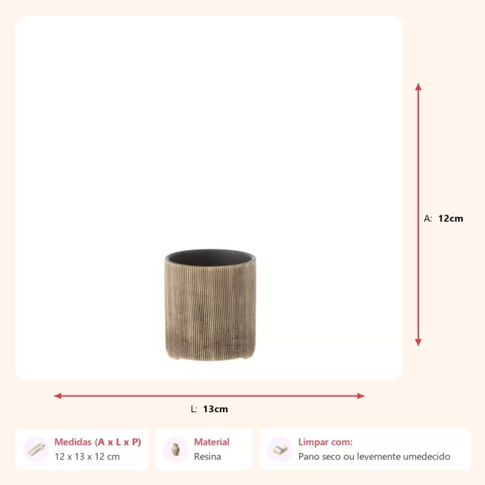 Cachepot Maria marrom 12x13x12cm - Imagem 2
