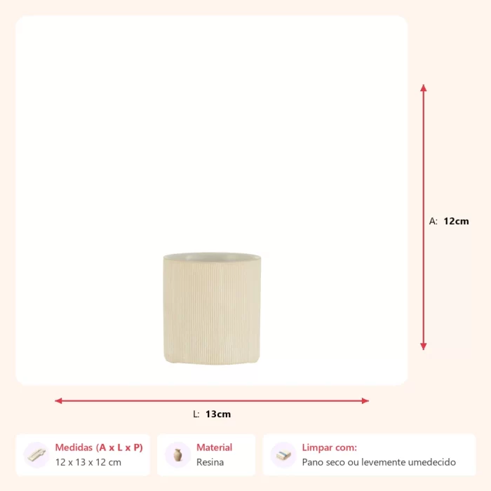 Cachepot Maria branco 12x13x12cm - Imagem 2