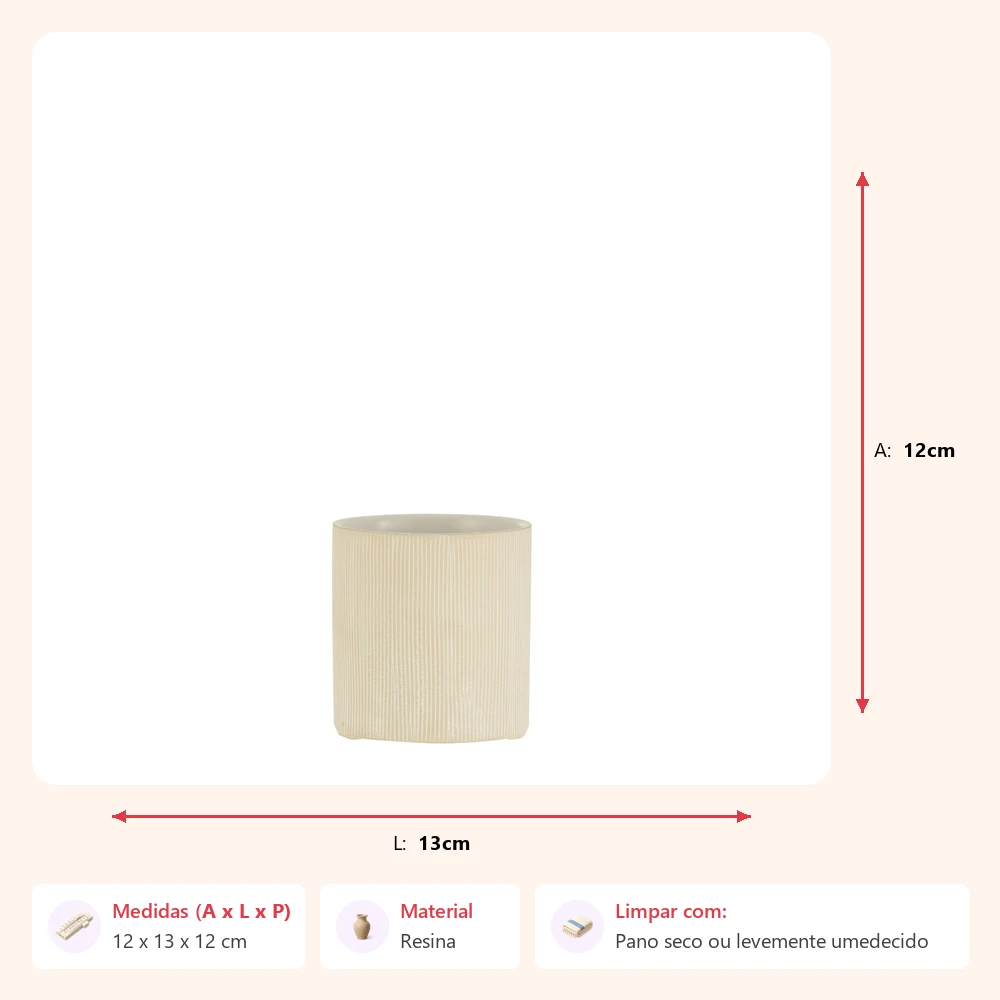 Cachepot Maria branco 12x13x12cm - Imagem 2