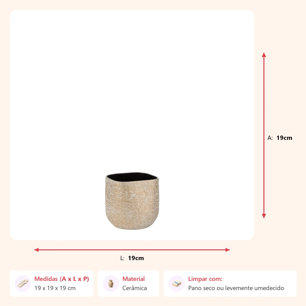 Cachepot audrey champagne 19x19x19cm - Imagem 2