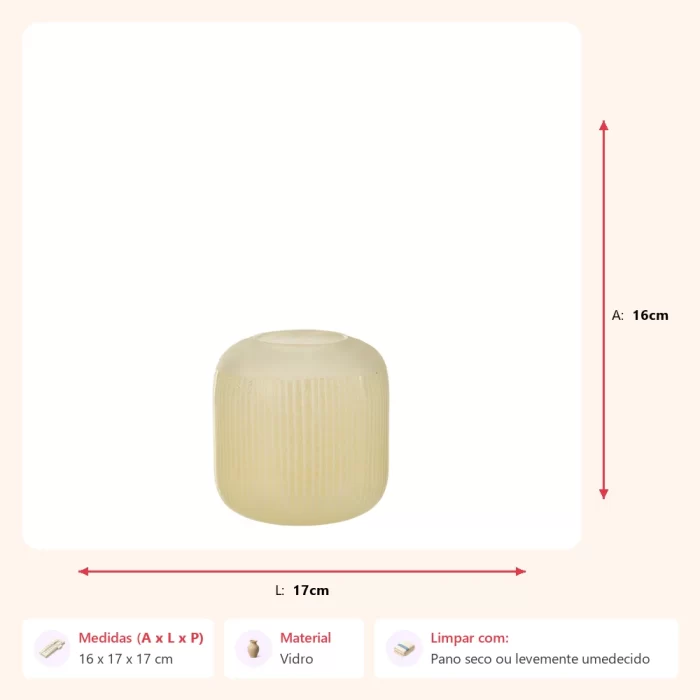 Vaso stripes bege 16x17x17cm - Imagem 2