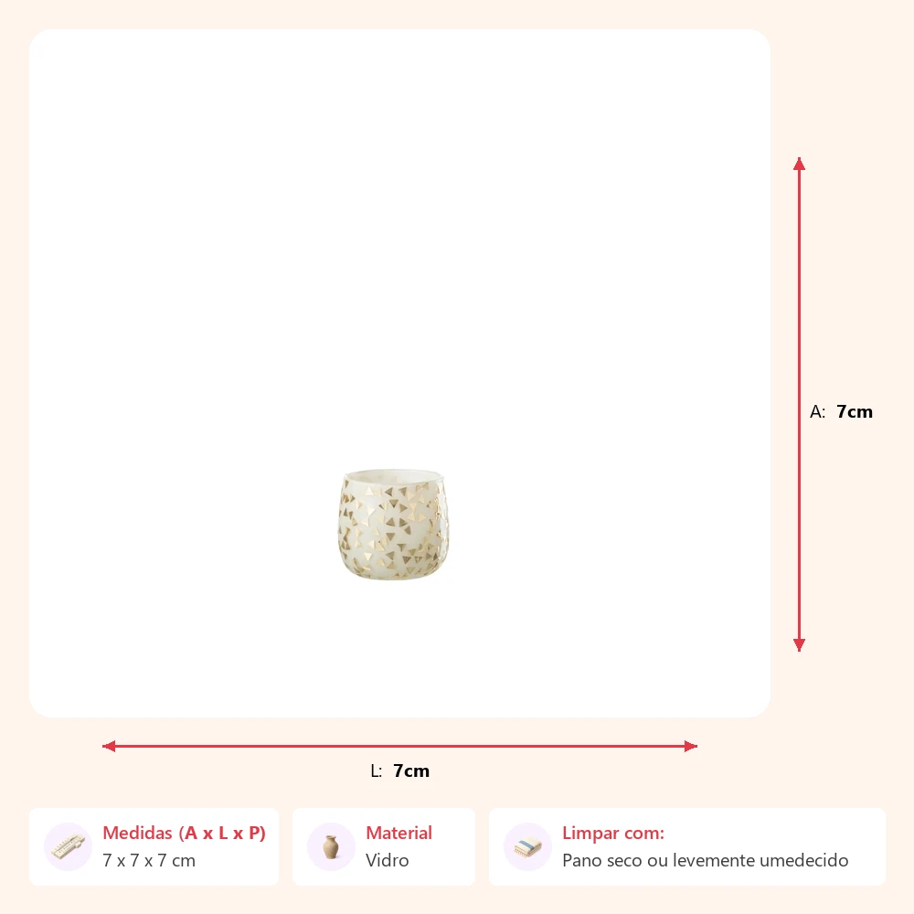 Castical triangle bco/dourado 7x7x7cm - Imagem 2