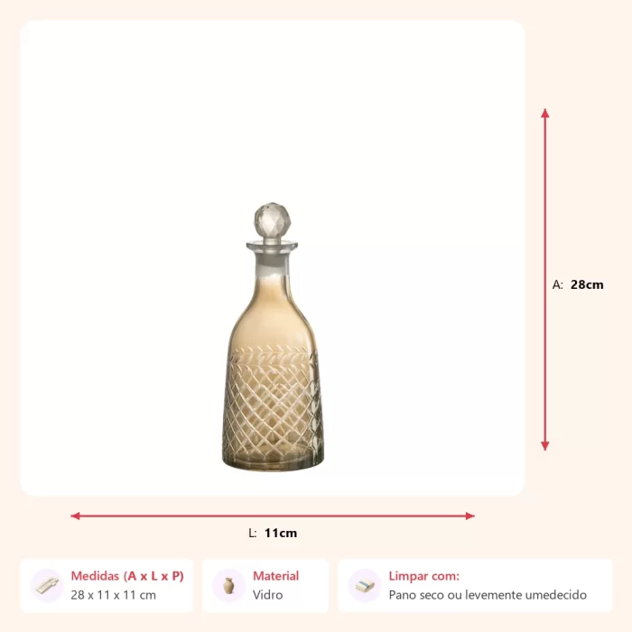 Garrafa royal fume 1.1l 28x11x11cm - Imagem 2