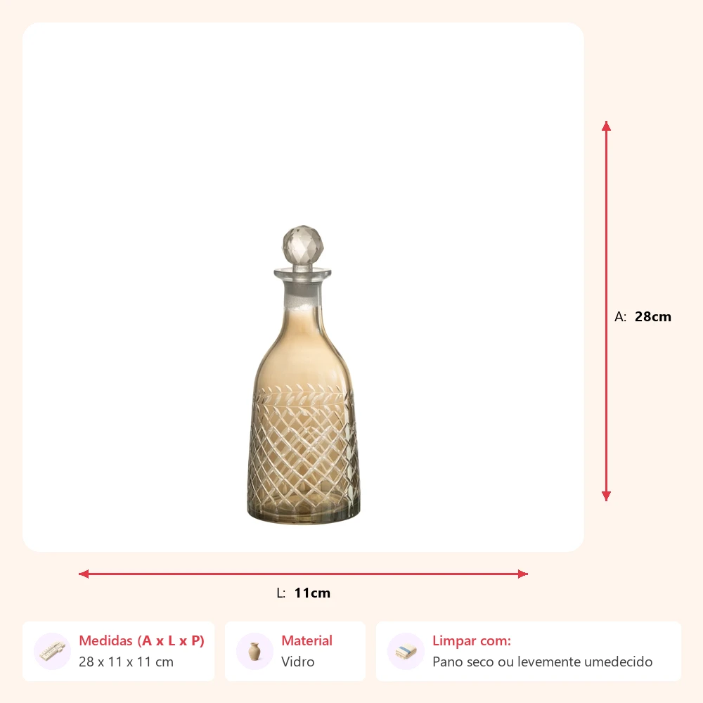 Garrafa royal fume 1.1l 28x11x11cm - Imagem 2