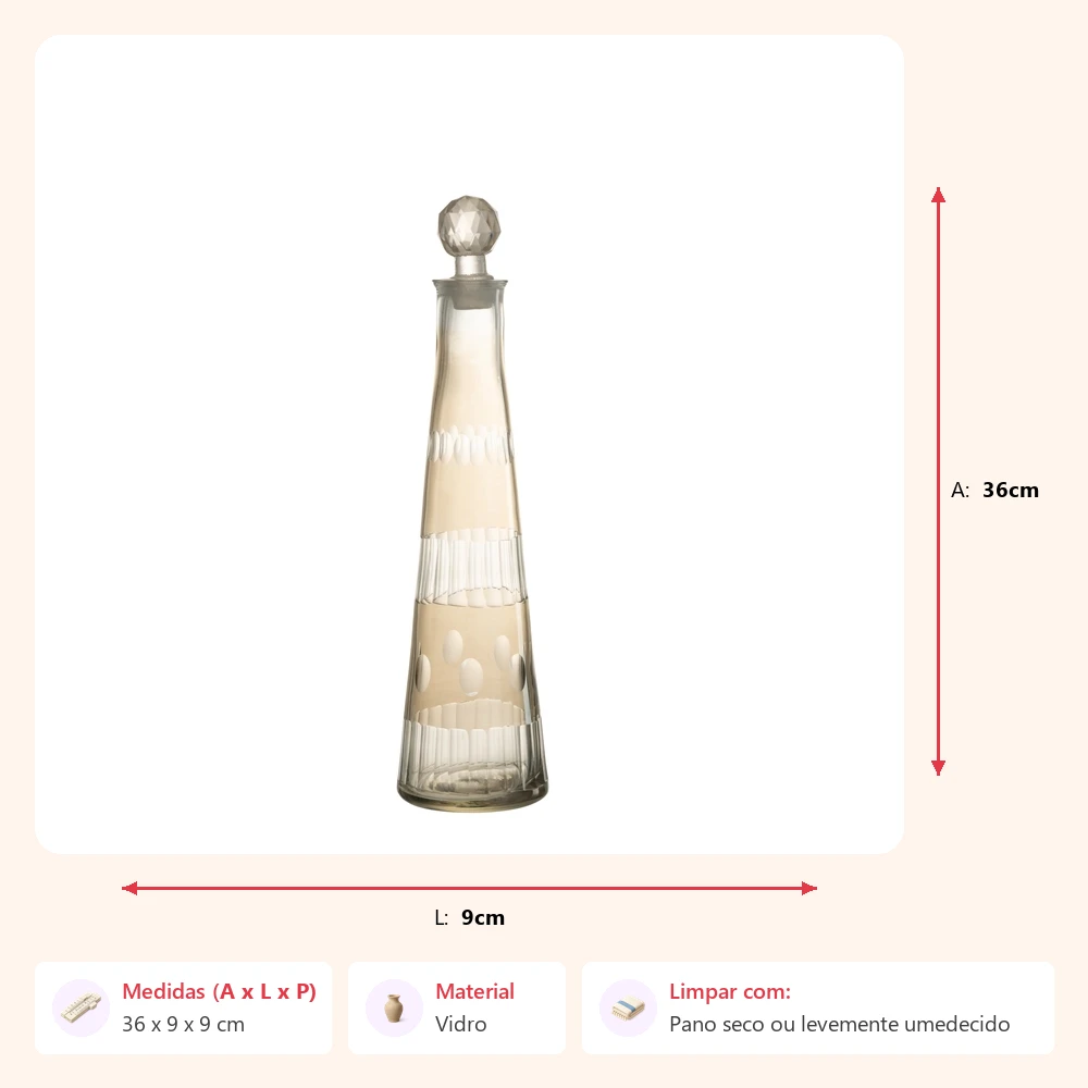 Garrafa royal fume 800ml 36x9x9cm - Imagem 2